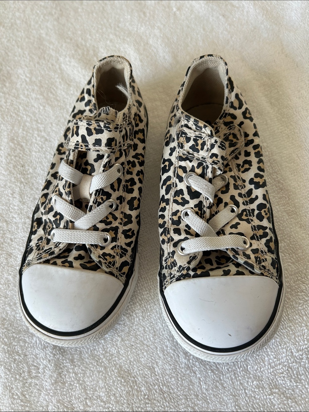 Converse Kids Leopard Print Canvas Sneakers - Size 10, Gently Used.